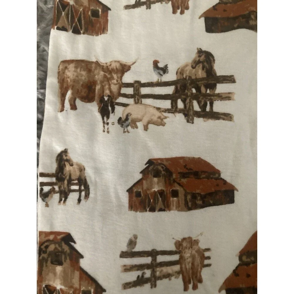 MILKBARN 0-3M One Piece Romper Sleeper Horses Barn Organic Cotton New With Tags
